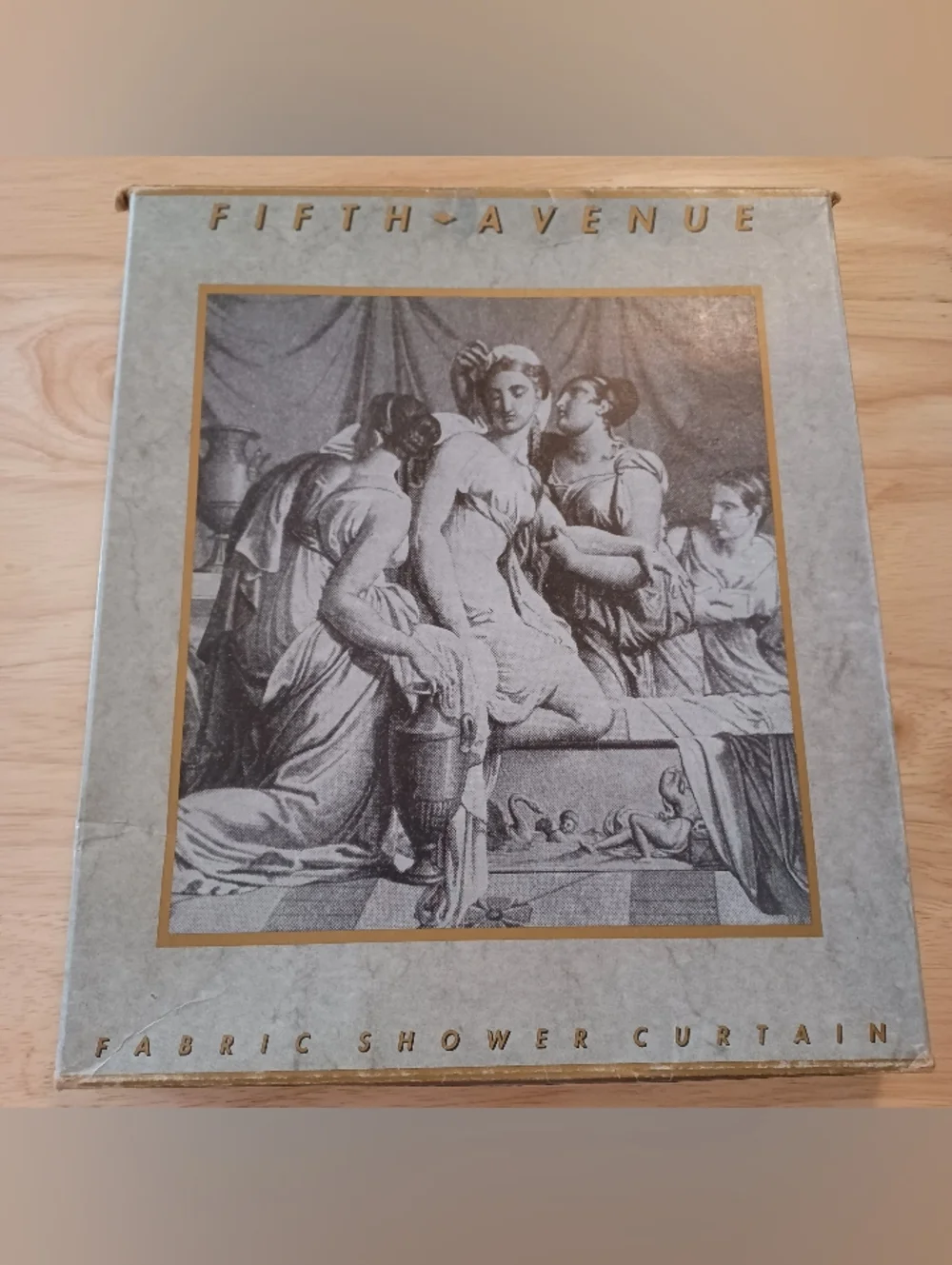 NIB Vintage Fifth Avenue Pink Fabric Shower Curtain Textured Jacquard Bathroom